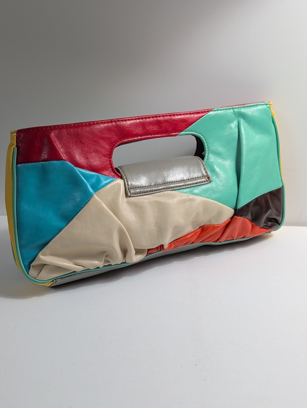 Vintage Bonita Multi-Color Patchwork Colorblock Clutch Bag - Picture 3 of 8